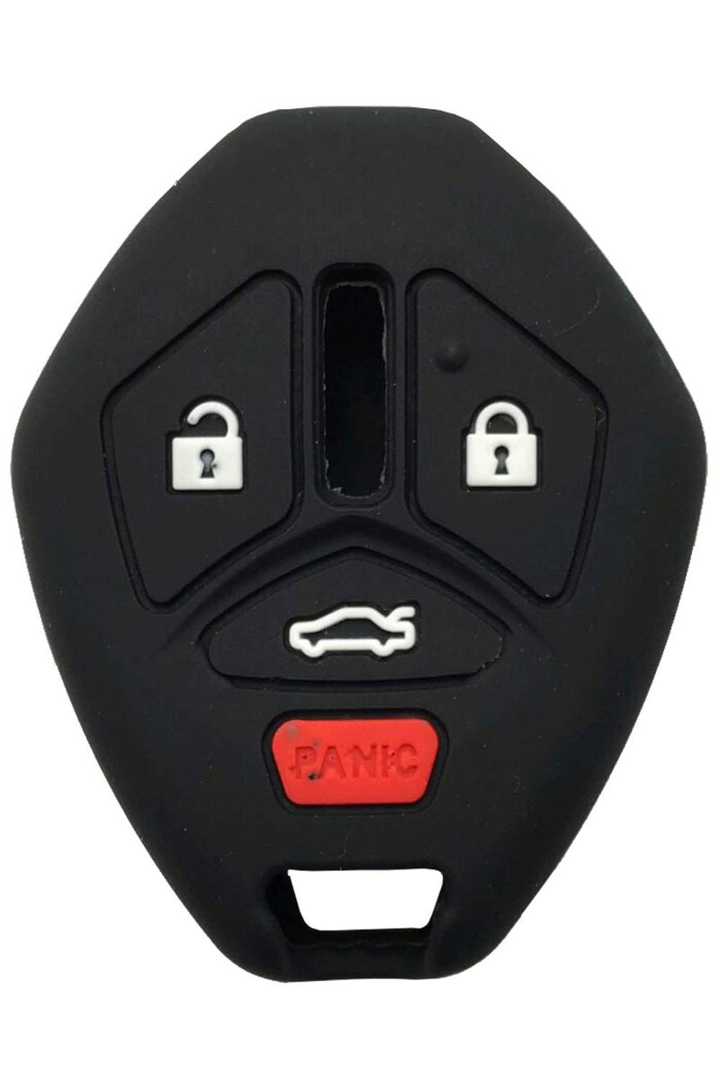 Grakest Silicone Protector Key Fob Cover Case fit for Mitsubishi Eclipse Lancer Outlander Galant Endeavor Keyless Entry Key Fob Glove (Black Red) - Image 2
